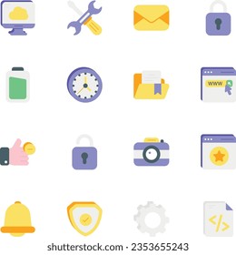 User Interface flat icon set pack