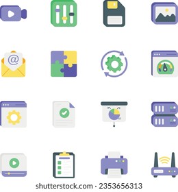 User Interface flat icon set pack