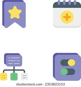 User Interface flat icon set pack