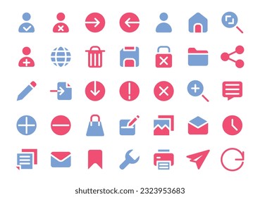 User interface (flat) icons set. The collection includes in business development, programming, web design, app design, and more.