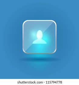 User interface glass button