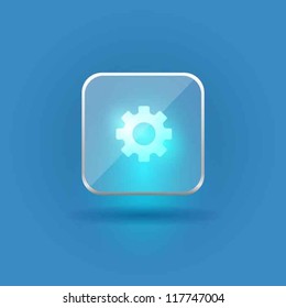 User interface glass button