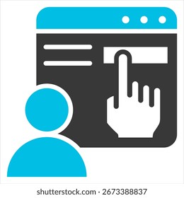 Interfaz de usuario Glifo Azul Gris Ilustración de un solo icono