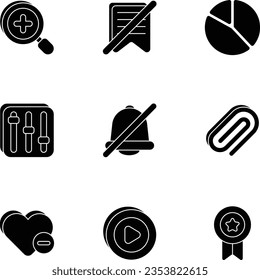User Interface glyph icon set pack