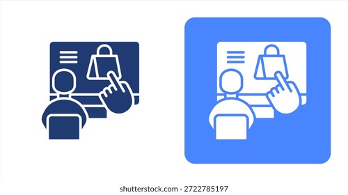 Glifo da interface do usuárioIlustração do ícone de cor de duas tonalidades e plano de fundo contrastante