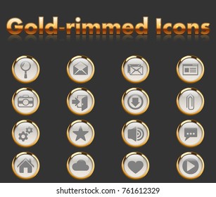 user interface gold-rimmed icons for your creative ideas