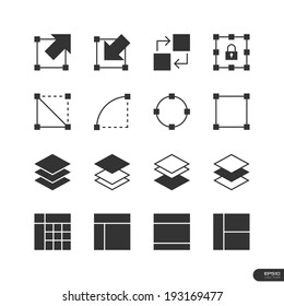 User Interface & Graphic Elements icon set 2 on white background - Vector illustration