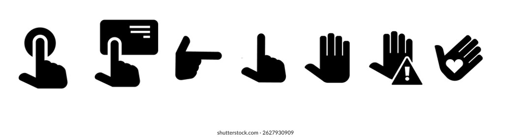 user interface and hand icon