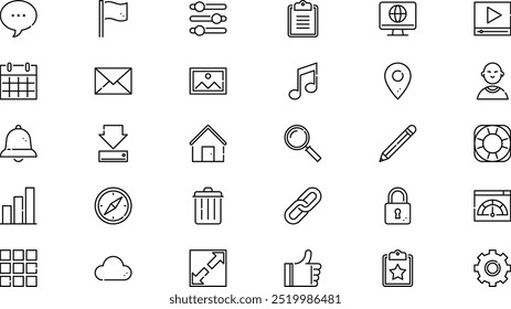 User interface High-Quality Vector Icons Collection with Editable Stroke. Ideal for Professional and Creative Projects.