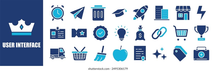 User Interface icon collection set. Containing design, ui, screen, graphic, vector, design, and more. Solid vector icons collection.	