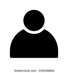 user interface icon design. black profile account button with isolated white background. color can be changed. Glyph style