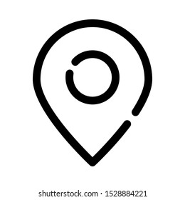 user interface icon design. location button with isolated white background. color can be changed. line style