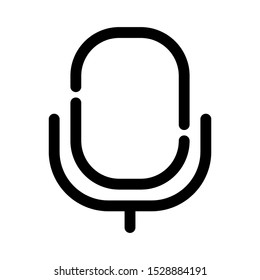 user interface icon design. symbol of a microphone or voice recorder that is isolated on a white background. color can be changed. line style