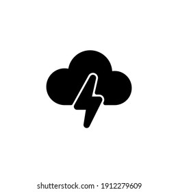 User Interface Icon. Glyph Icon Style. Basic Icon. Thunder Cloud Icon