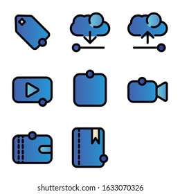 User interface icon including cloud, play, wallet