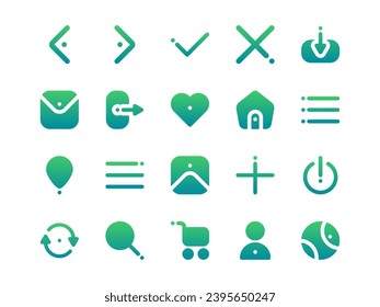 User Interface Icon Pack Gradient Filled Style. Material Icon Set, Perfect for Websites, Landing Pages, Mobile Apps, and Presentations. Suitable for UI UX.