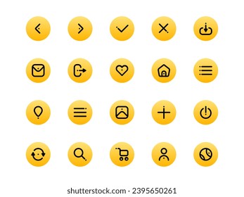 User Interface Icon Pack Gradient Circular Outline Style. Material Icon Set, Perfect for Websites, Landing Pages, Mobile Apps, and Presentations. Suitable for UI UX.