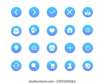 User Interface Icon Pack Gradient Circular Filled Style. Material Icon Set, Perfect for Websites, Landing Pages, Mobile Apps, and Presentations. Suitable for UI UX.