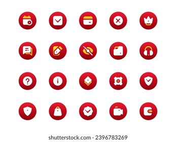 User Interface Icon Pack Gradient Circular Filled Style. Material Icon Set Collection, Perfect for Websites, Landing Pages, Mobile Apps, and Presentations. Suitable for UI UX.
