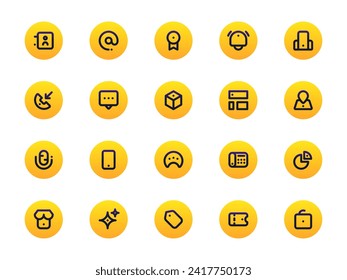 User Interface Icon Pack Gradient Circular Outline Style. Collection of Essential Icon Sets, Perfect for Websites, Landing Pages, Mobile Apps, Presentations and for UI UX Needs.