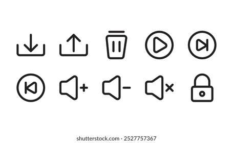 user interface icon pack line style