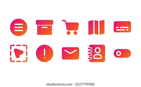 user interface icon pack solid gradient style