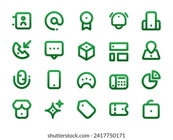 User Interface Icon Pack Spot Gradient Outline Style. Collection of Essential Icon Sets, Perfect for Websites, Landing Pages, Mobile Apps, Presentations and for UI UX Needs.