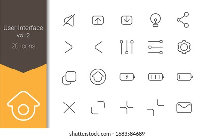 User interface icon set for apps and web design