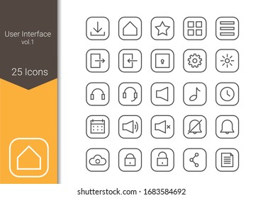 User interface icon set for apps and web design