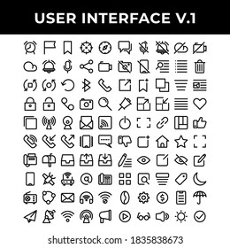 user interface icon set include alarm, checkpoint, bookmark, location, compass, cloud, podcast, share, video, rotate, arrows, restart, blue tooth, call, padlock, mail, camera, magnifying, layer