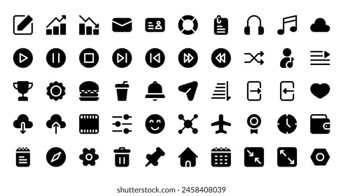 User interface icon set for modern design projects. Perfect for web, app, and software interfaces. Clean, minimalist style