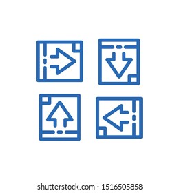 User Interface Icon Set , Navigation Arrow Button , Vector Illustration.