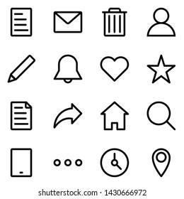 User Interface icon set in outline style