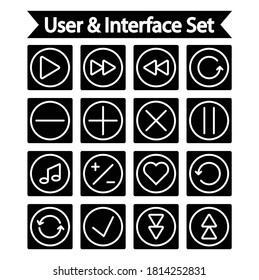 User & Interface icon set Outline (vector illustration)