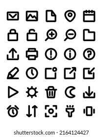 user interface icon set. outline icon