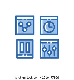 User Interface Icon Set , Shared, Setting, Pause, Clock , Time, Vector Illustration.