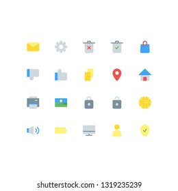 User Interface icon set simple vol 1 with flat style