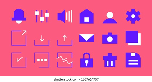 User Interface Icon Set Vector. Modern Flat Style.