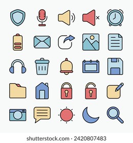 User interface icon set. vector illustration.