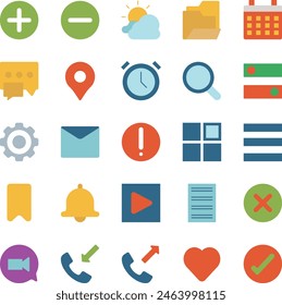 User interface icon set vector illustration stock