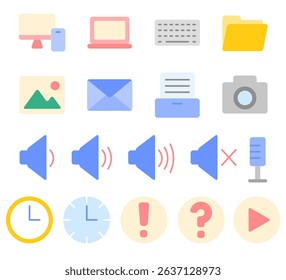 User interface icon set. Vector outline set.