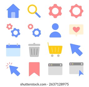 User interface icon set. Vector outline set.