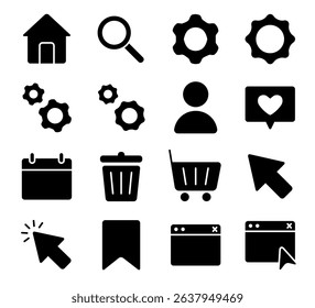 User interface icon set. Vector outline set.