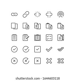User interface icon set with verified check mark succeed icons vector isolated