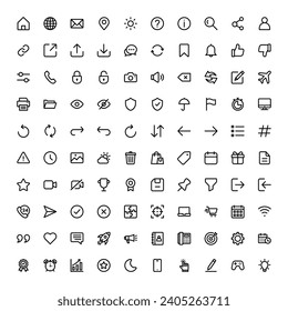 ensemble d'icônes d'interface utilisateur. icône web, illustration vectorielle d'icône de site web