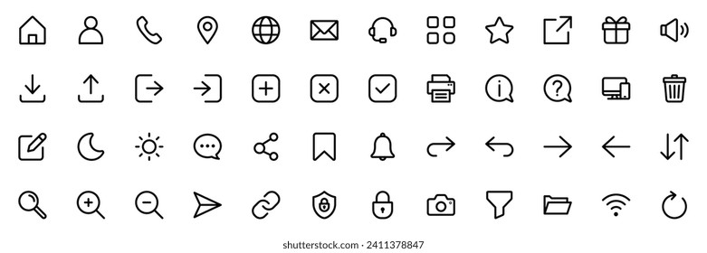 user interface icon set. web icon, website icon vector illustration