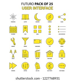 User Interface  Icon Set. Yellow Futuro Latest Design icon Pack