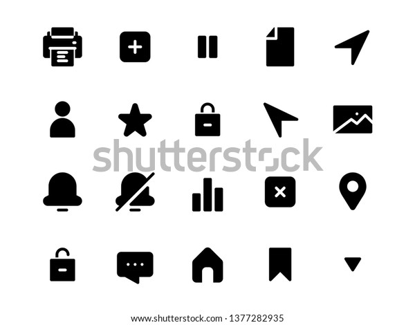 User Interface Icons 20 Solid Stock Vector (Royalty Free) 1377282935 ...