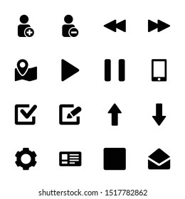 User Interface Icons in Black Color 