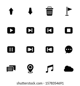 User interface icons in black color 